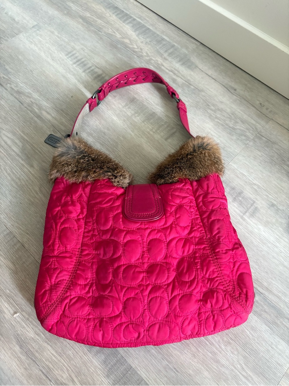 Coach Rabbit Fur Bag - Picture 2 of 5